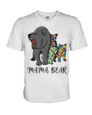 Autism Awareness Mama Bear V-Neck T-Shirt tile