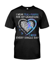 Suicide Prevention Awareness I Wear Teal And Purple For My Grandson Premium Fit Mens Tee tile
