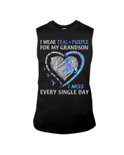 Suicide Prevention Awareness I Wear Teal And Purple For My Grandson Sleeveless Tee tile