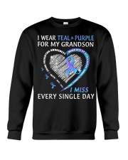 Suicide Prevention Awareness I Wear Teal And Purple For My Grandson Crewneck Sweatshirt tile