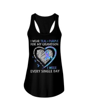 Suicide Prevention Awareness I Wear Teal And Purple For My Grandson Ladies Flowy Tank tile