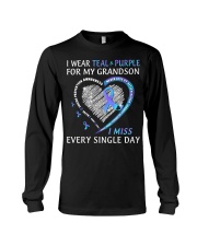 Suicide Prevention Awareness I Wear Teal And Purple For My Grandson Long Sleeve Tee tile