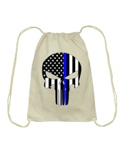 Police Gift USA Flag Skull Drawstring Bag tile