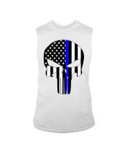 Police Gift USA Flag Skull Sleeveless Tee tile