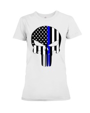 Police Gift USA Flag Skull Premium Fit Ladies Tee tile