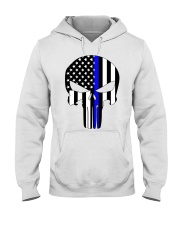 Police Gift USA Flag Skull Hooded Sweatshirt tile