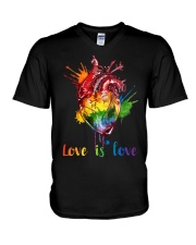 LGBT Pride Gift Love Is Love V-Neck T-Shirt tile