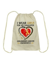 Childhood Cancer Awareness I Wear Gold For My Daughter Hope Love Fight Drawstring Bag tile
