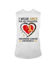 Childhood Cancer Awareness I Wear Gold For My Daughter Hope Love Fight Sleeveless Tee tile