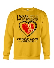 Childhood Cancer Awareness I Wear Gold For My Daughter Hope Love Fight Crewneck Sweatshirt tile
