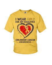 Childhood Cancer Awareness I Wear Gold For My Daughter Hope Love Fight Youth T-Shirt tile