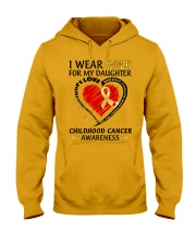 Childhood Cancer Awareness I Wear Gold For My Daughter Hope Love Fight Hooded Sweatshirt tile