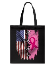 Breast Cancer Awarenes USA Flag Tote Bag tile