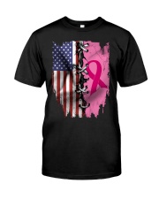 Breast Cancer Awarenes USA Flag Classic T-Shirt front