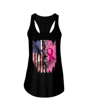 Breast Cancer Awarenes USA Flag Ladies Flowy Tank tile