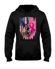 Breast Cancer Awarenes USA Flag Hooded Sweatshirt tile
