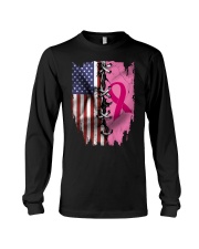 Breast Cancer Awarenes USA Flag Long Sleeve Tee tile
