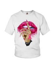 Breast Cancer Awareness Lip Hand Shut The Fck Up Cancer Youth T-Shirt tile