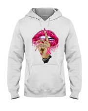 Breast Cancer Awareness Lip Hand Shut The Fck Up Cancer Hooded Sweatshirt tile