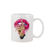 Breast Cancer Awareness Lip Hand Shut The Fck Up Cancer Mug tile