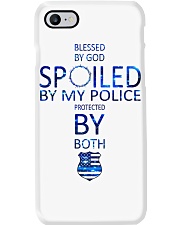 Blessed By God Spoiled By My Police Protected By Both USA Flag Phone Case tile