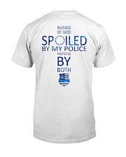 Blessed By God Spoiled By My Police Protected By Both USA Flag Classic T-Shirt back