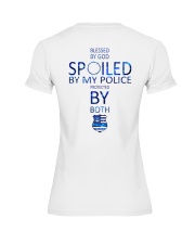 Blessed By God Spoiled By My Police Protected By Both USA Flag Premium Fit Ladies Tee tile