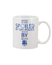 Blessed By God Spoiled By My Police Protected By Both USA Flag Mug tile