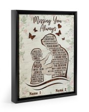 Memorial Gift Missing You Always Dad And Daughter Floating Framed Canvas Prints Black tile