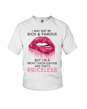 Breast Cancer Awareness Lips Priceless Youth T-Shirt tile
