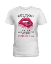 Breast Cancer Awareness Lips Priceless Ladies T-Shirt tile
