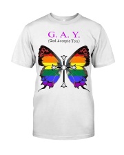 LGBT Pride Gift Butterfly Gay God Accepts You Classic T-Shirt front