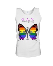 LGBT Pride Gift Butterfly Gay God Accepts You Unisex Tank tile