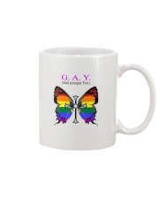 LGBT Pride Gift Butterfly Gay God Accepts You Mug tile