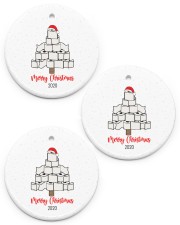Toilet Paper Tree Christmas Ornament Circle ornament - 3 pieces (porcelain) front