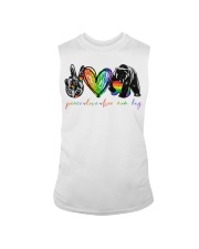 LGBT Pride Gift Peace Love Mom Hug Sleeveless Tee tile