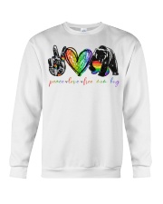LGBT Pride Gift Peace Love Mom Hug Crewneck Sweatshirt tile