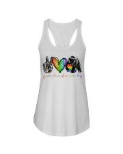 LGBT Pride Gift Peace Love Mom Hug Ladies Flowy Tank tile