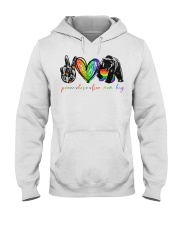 LGBT Pride Gift Peace Love Mom Hug Hooded Sweatshirt tile