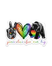LGBT Pride Gift Peace Love Mom Hug Sticker tile