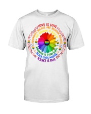 LGBT Pride Gift Sunflower Love Is Love Woman's Rights Classic T-Shirt tile
