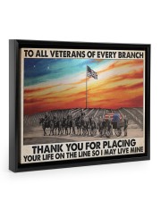 Gift For Veteran To All Veterans Of Every Branch Thank You For Placing Floating Framed Canvas Prints Black tile