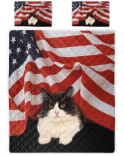 Gift For Cat Lover Tuxedo Cat Under The Flag Queen Quilt Bed Set front