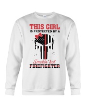 Firefighter Gift Skull This Girl Is Protected By A Smokin' Hot Firefighter Crewneck Sweatshirt tile