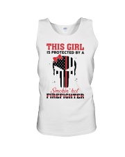 Firefighter Gift Skull This Girl Is Protected By A Smokin' Hot Firefighter Unisex Tank tile