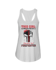 Firefighter Gift Skull This Girl Is Protected By A Smokin' Hot Firefighter Ladies Flowy Tank tile