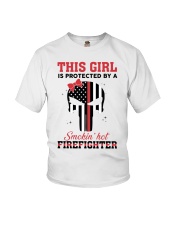Firefighter Gift Skull This Girl Is Protected By A Smokin' Hot Firefighter Youth T-Shirt tile