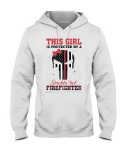 Firefighter Gift Skull This Girl Is Protected By A Smokin' Hot Firefighter Hooded Sweatshirt tile