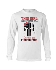 Firefighter Gift Skull This Girl Is Protected By A Smokin' Hot Firefighter Long Sleeve Tee tile