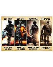 Gift For Veteran Be Strong Be Brave Be Humble Be Badass Marine Veteran Horizontal Poster tile